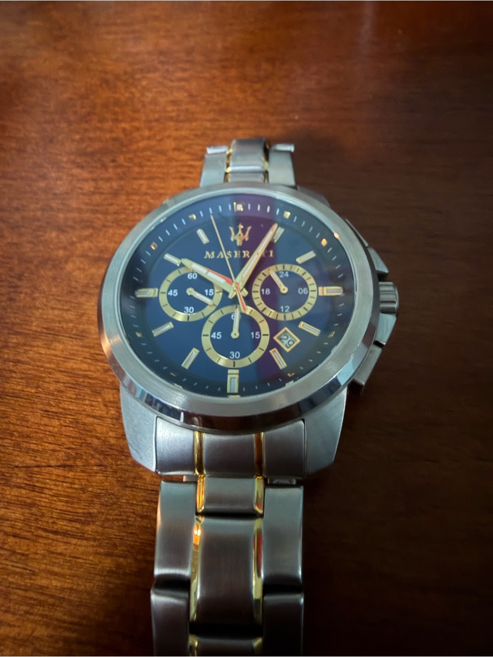 Maserati Men's Two-Tone Stainless Steel Chronograph Watch - Black Dial